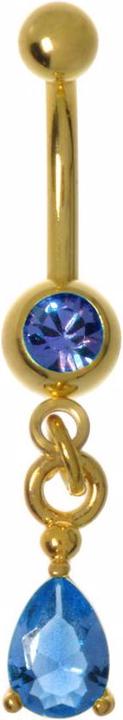 Actual product image Bijouteria Bellypiercing (Surgical steel 316L, PVD coating (gold coloured), Premium crystal)