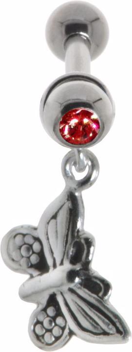 Actual product image Bijouteria Ear piercing (Surgical steel 316L, Crystal, Brass with silver plating)