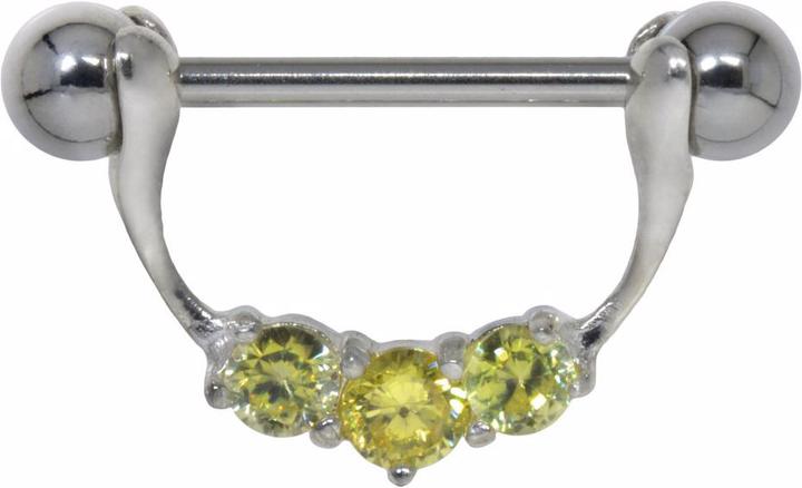 Produktbild Bijouteria Brustpiercing (Chirurgenstahl 316L, Silber 925, Zirkonia)