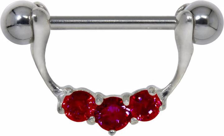 Produktbild Bijouteria Brustpiercing (Chirurgenstahl 316L, Silber 925, Zirkonia)