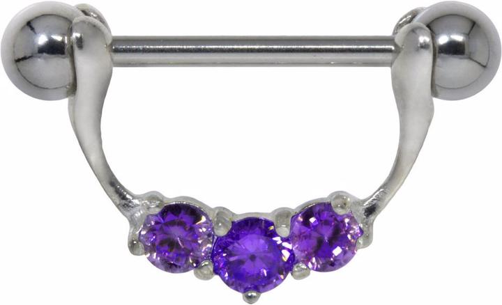 Produktbild Bijouteria Brustpiercing (Zirkonia, Chirurgenstahl 316L, Silber 925)