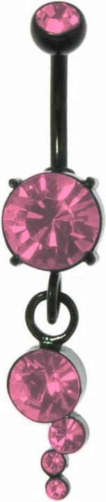 Bijouteria Bauchpiercing (Chirurgenstahl 316L, Kristall, PVD Beschichtung (schwarz))