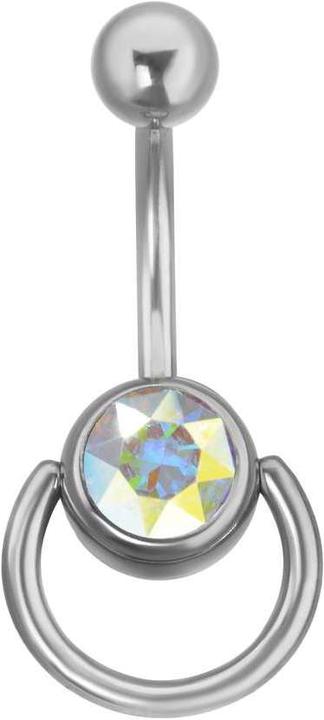Actual product image Bijouteria Bellypiercing (Surgical steel 316L, Crystal)