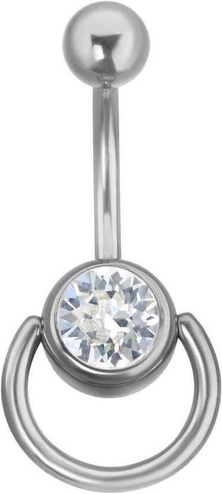 Actual product image Bijouteria Bellypiercing (Surgical steel 316L, Crystal)