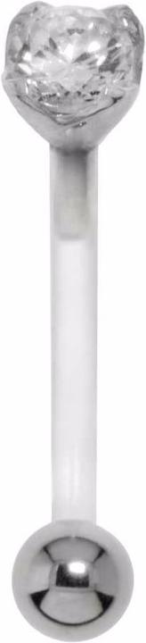 Image du produit Bijouteria Piercing nombril (Bioplastique, Acier chirurgical 316L, Argent 925, Zircone)