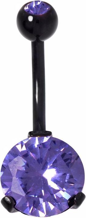 Produktbild Bijouteria Bauchpiercing (Chirurgenstahl 316L, Kristall, PVD Beschichtung (schwarz), Zirkonia)