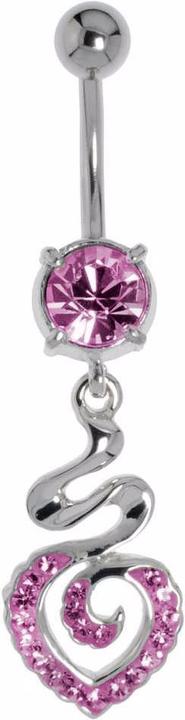 Bijouteria Bauchpiercing (Chirurgenstahl 316L, Kristall, Messing rhodiniert)