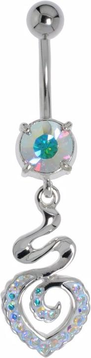 Bijouteria Bauchpiercing (Chirurgenstahl 316L, Kristall, Messing rhodiniert)
