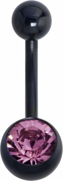 Produktbild Bijouteria Bauchpiercing (Kristall, PVD Beschichtung (schwarz), Titan)