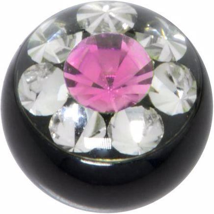 Produktbild Bijouteria Piercingverschluss (Premium Kristall, PVD Beschichtung (schwarz), Chirurgenstahl 316L)