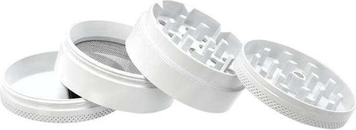 Actual product image Knistermann CNC Grinder White Unicorn Puke 4 Parts 50mm