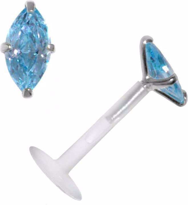 Produktbild Bijouteria Piercing für Lippe/Tragus (Bioplast, Silber 925, Zirkonia)