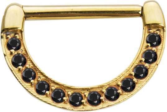 Produktbild Bijouteria Brustpiercing (Chirurgenstahl 316L, Zirkonia, PVD Beschichtung (goldfarben))