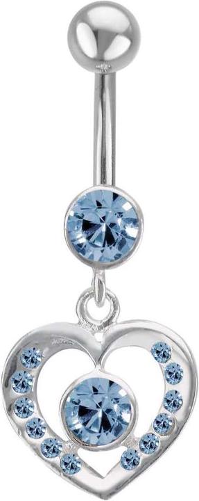 Bijouteria Bauchpiercing (Chirurgenstahl 316L, Kristall, Silber 925)