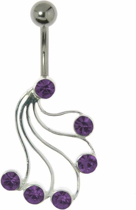 Image du produit Bijouteria Piercing nombril (Cristallin, Argent 925, Acier chirurgical 316L)