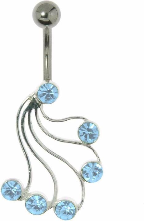 Image du produit Bijouteria Piercing nombril (Acier chirurgical 316L, Cristallin, Argent 925)