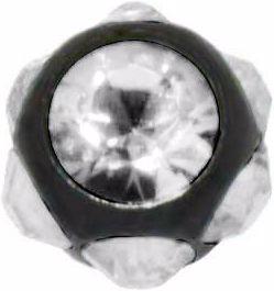 Image du produit Bijouteria Piercing (Acier chirurgical 316L, Revêtement PVD (noir), Cristal Premium)