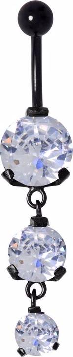 Produktbild Bijouteria Bauchpiercing (Chirurgenstahl 316L, PVD Beschichtung (schwarz), Zirkonia)