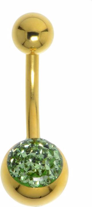Produktbild Bijouteria Bauchpiercing (Premium Kristall, Chirurgenstahl 316L, Epoxiharz, PVD Beschichtung (goldfarbig))