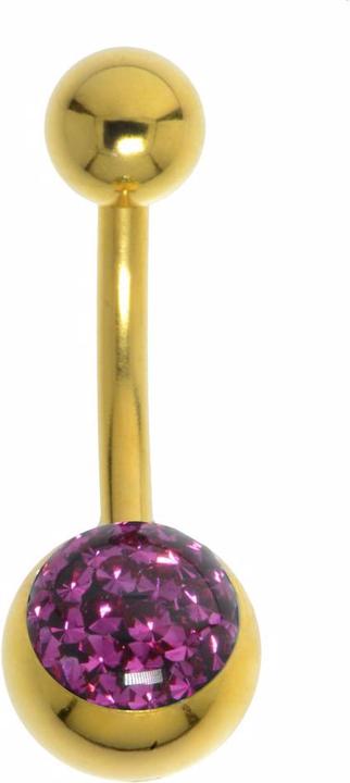 Produktbild Bijouteria Bauchpiercing (Epoxiharz, PVD Beschichtung (goldfarbig), Chirurgenstahl 316L, Premium Kristall)