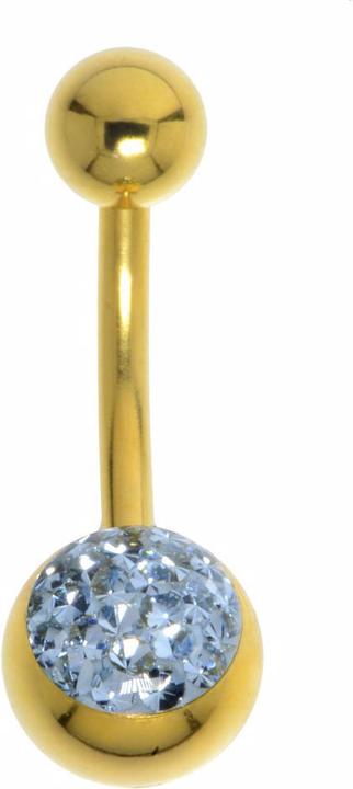 Actual product image Bijouteria Bellypiercing (PVD coating (gold coloured), Surgical steel 316L, Epoxy resin, Premium crystal)