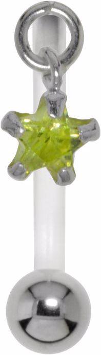 Image du produit Bijouteria Piercing nombril (Argent 925, Zircone, Bioplastique, Acier chirurgical 316L)