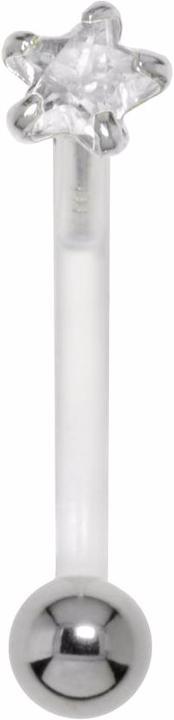 Image du produit Bijouteria Piercing nombril (Zircone, Bioplastique, Acier chirurgical 316L, Argent 925)