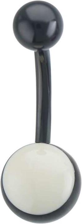 Actual product image Bijouteria Bellypiercing (Surgical steel 316L, PVD coating (black), Email)