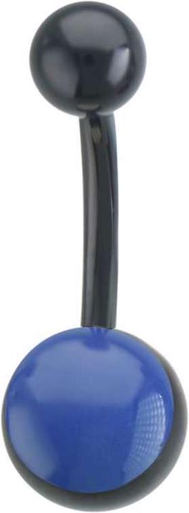 Actual product image Bijouteria Bellypiercing (Surgical steel 316L, PVD coating (black), Email)