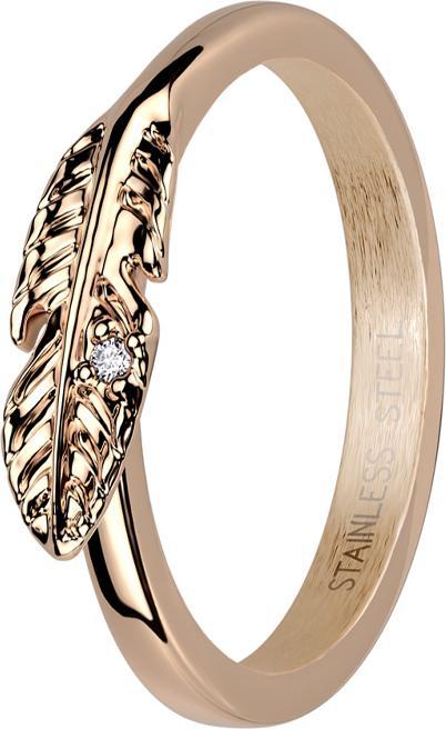 Produktbild Star Piercing Ring rosengold Blatt mit Kristall (57, 900 Platin)