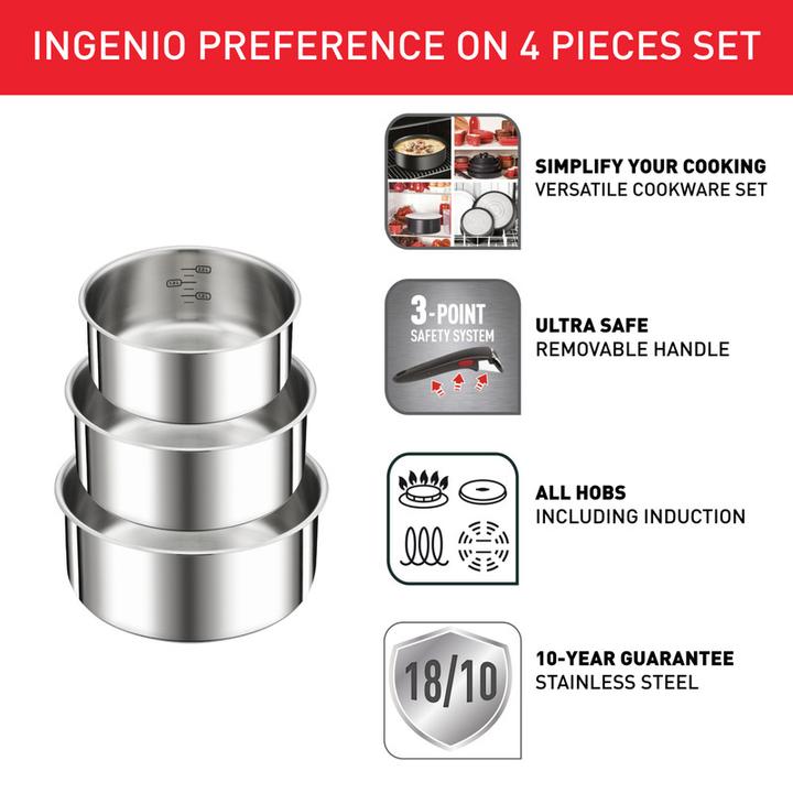 Actual product image Tefal Ingenio Preference On (20 cm, Pot, Saucepan, Frying pan, Stainless steel)