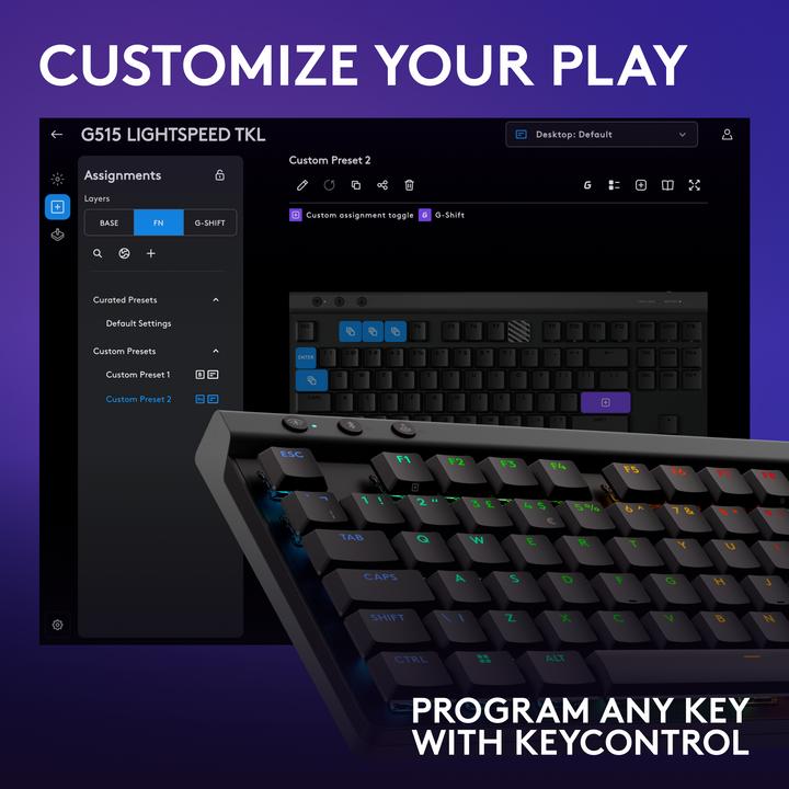 Actual product image Logitech G G515 Lightspeed TKL (CH, Wireless)