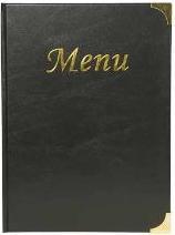 Actual product image Securit Menu Kortholder A4 Basic viser 4 A4 sider PVC omslag. Sort,10 pcs/box