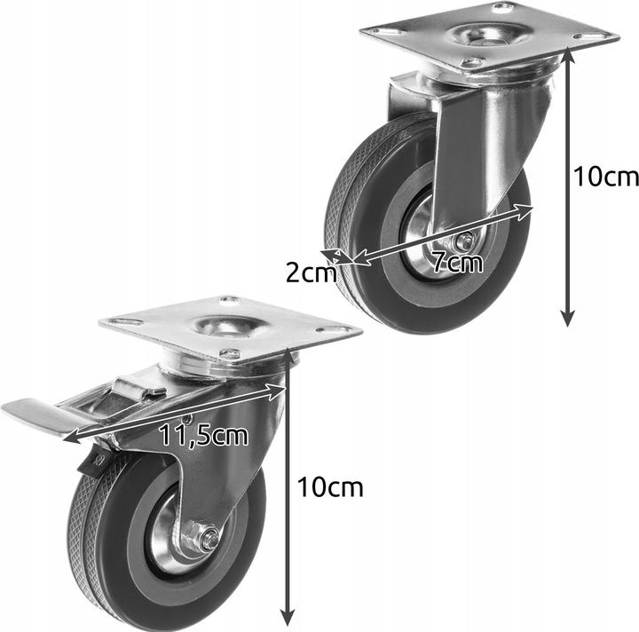 Image du produit Malatec Roues industrielles - 4 pcs (220 kg)