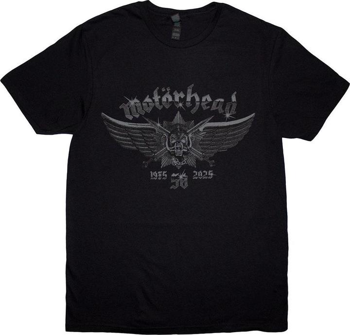 Actual product image Motorhead Unisex Adult 50 Years Wings Badge T-Shirt (XXL)
