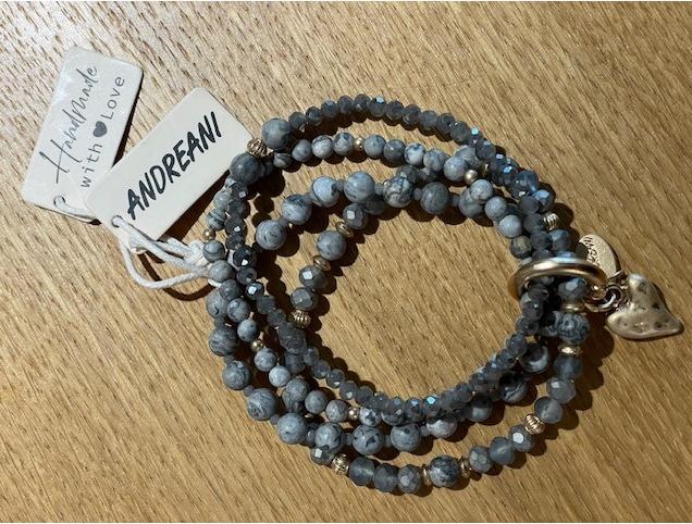Produktbild Andreani Armband aus echtem Picasso Jaspis mit Herzanhänger Gold von (19 cm)