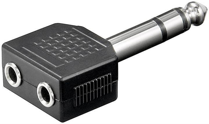 Goobay Kopfhörer-Adapter, 1x AUX-Klinke 6,35 mm auf 2x 3,5 mm (Winkeladapter)
