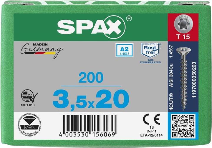 Actual product image Spax Chipboard screws A2 (200 Screws per piece)