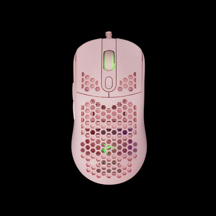 Actual product image White Shark Extremely light gaming mouse Galahad Pink, 72g (Cable)