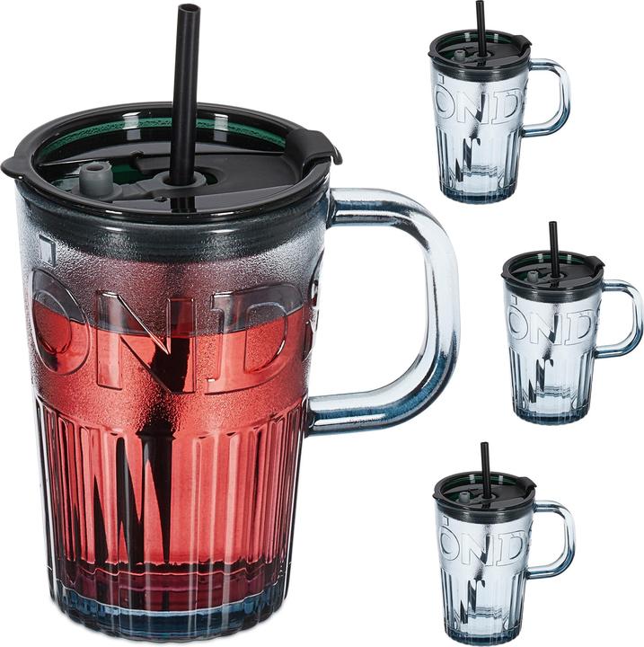 Image du produit Relaxdays 4x jarres-paille (0.45 l, 4 x)