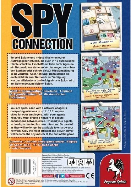 Produktbild Pegasus 51224G - Spy Connection, Brettspiel, für 2-4 Spieler, ab 8 Jahren (Deutsch, Englisch)