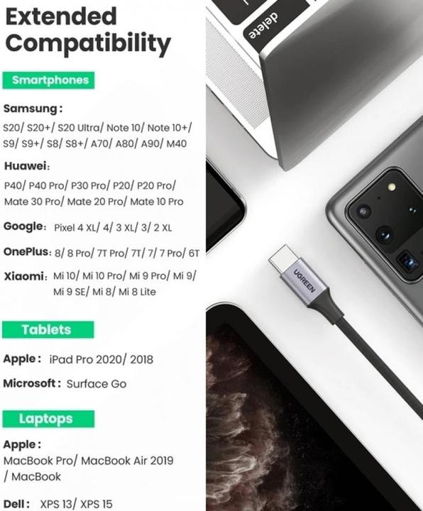 Image du produit Ugreen Adaptateur USB-C vers 3.5mm femelle avec support IPAD Pro et Samsung Note 10 (USB Type C, Jack 3.5mm)