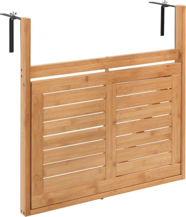 Produktbild Wenko Bambus Balkon-Klapptisch Mod. Waikiki zum Einhängen an Balkongeländer (64 cm)