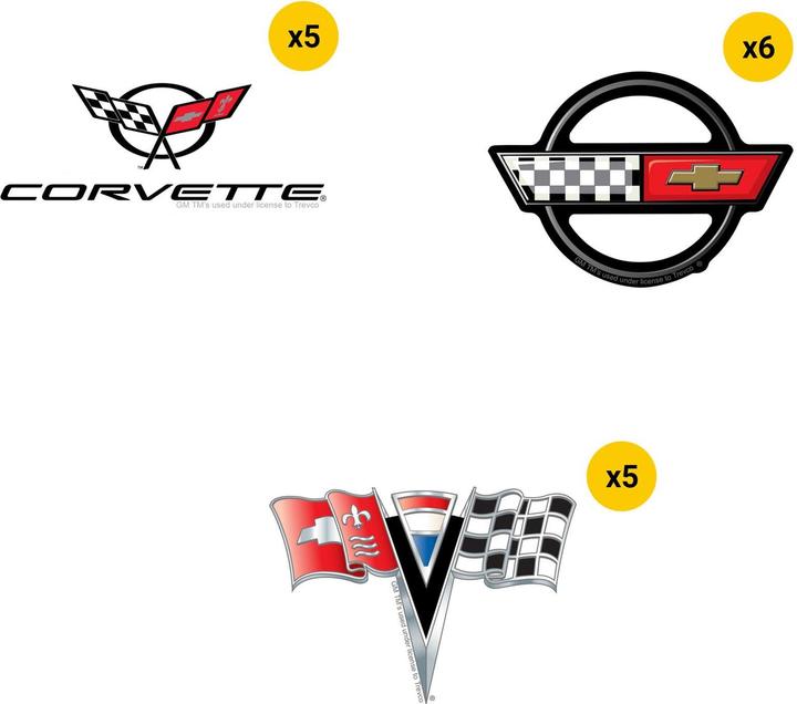 Immagine prodotto Chevrolet Corvette Deluxe Logo Adesivi Misura Confezione 50