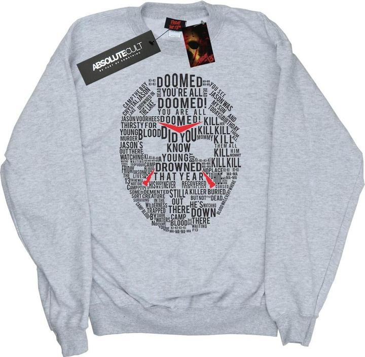 Absolute Cult Jason Text Mask Sweatshirt
