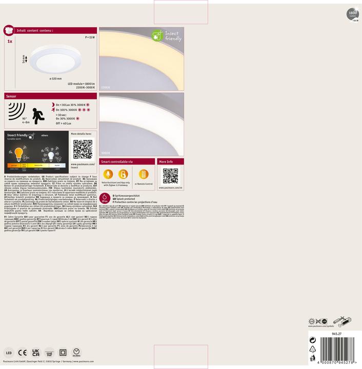 Actual product image Paulmann Lamps Circula (1800 lm, IP44)