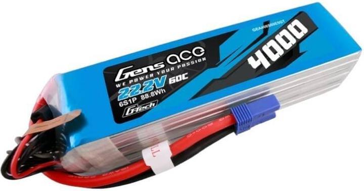 Immagine prodotto Gens Ace G-Tech 4000mAh 22.2V 60C 6S1P Batteria Lipo con spina EC5 (22.20 V, 4000 mAh)