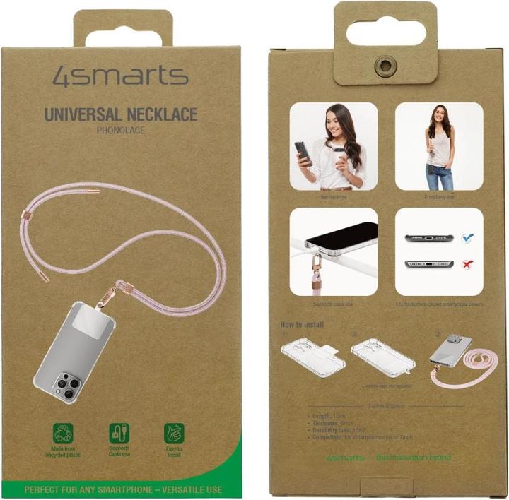 Actual product image 4smarts Universal mobile phone chain PhonoLace rose gold