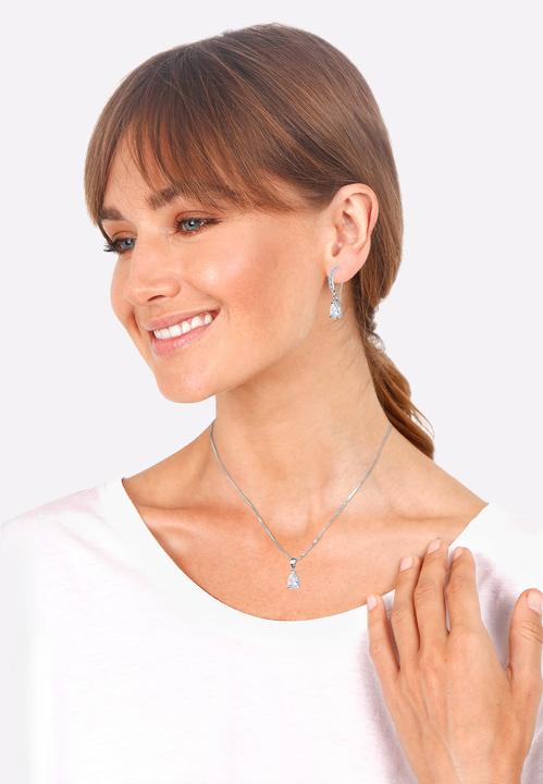 Immagine prodotto Elli Ohrstecker und Halskette Tropfen Design mit Zirkonia Kristallen (Argento)
