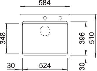 Actual product image Blanco Etagon 6 (Fitted sink, 51 cm, 58.40 cm)